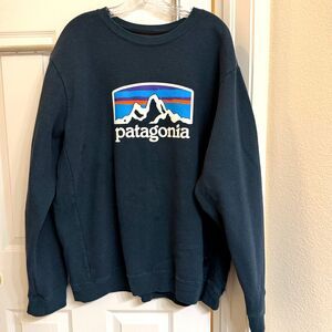 Patagonia Fitz Roy Horizons Uprisal Crewneck Sweatshirt Dark Teal Men's L